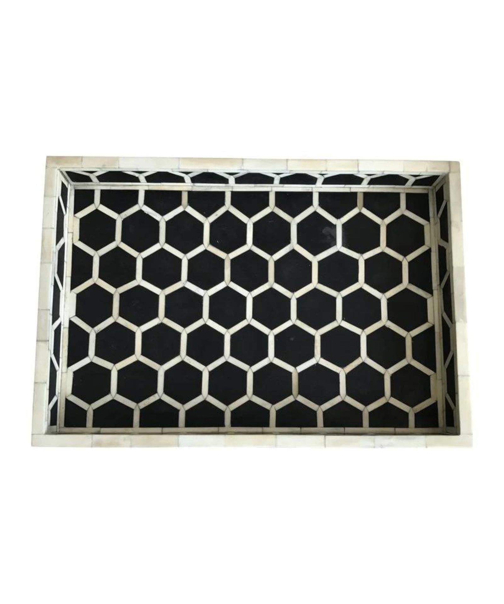 1-1-17.jpg Leelawati Arts : Home Decorative Wood Bone Inlay Tray / A Beautifully Handmade Home Decor Serving Tray - Image 1