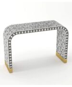 Leelawati Arts : Home Decorative Bone Inlay Waterfall Console Table / Home Decor Grey Floral Pattern Console Table