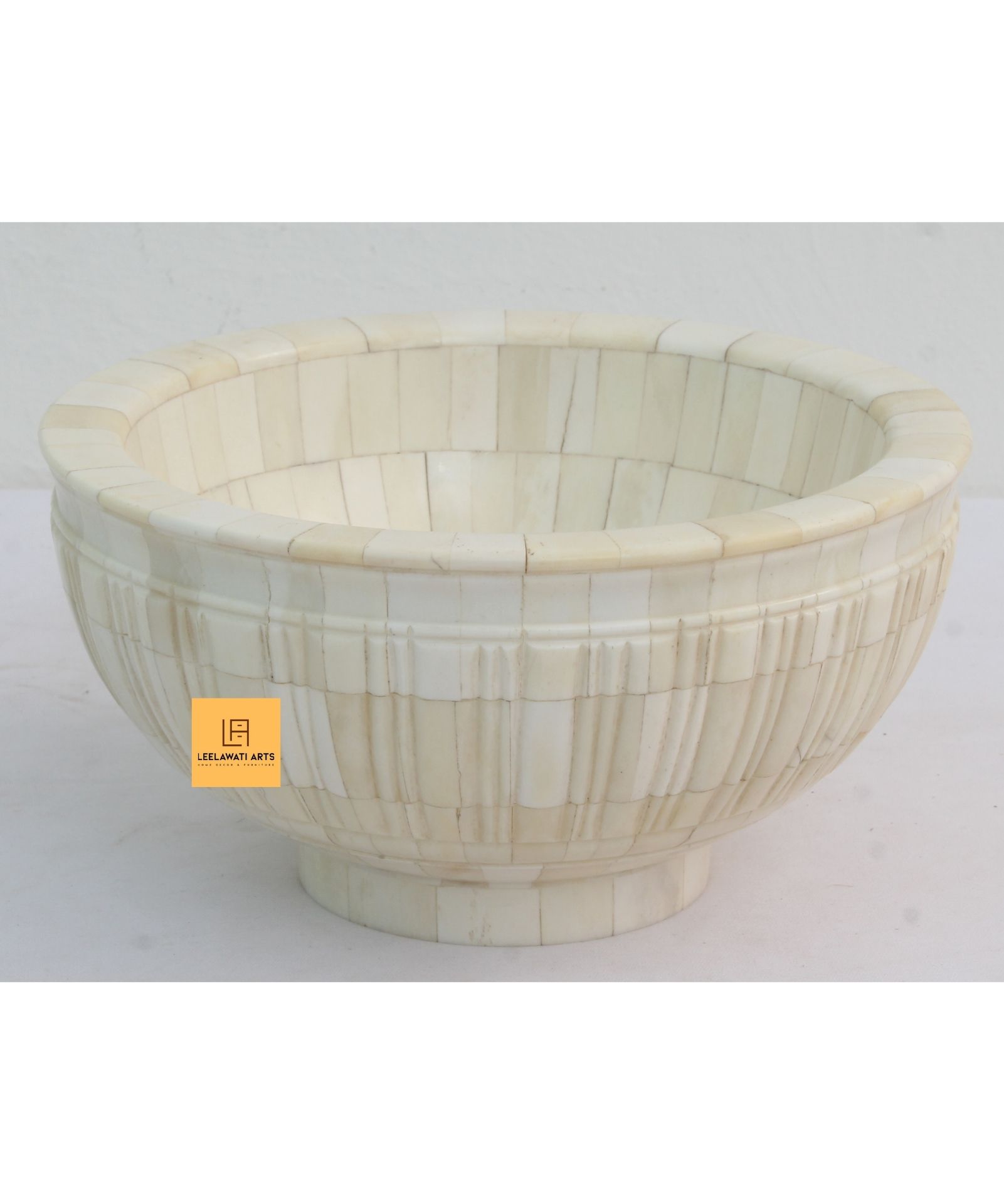 1-11-2.jpg Leelawati Arts : Wooden Bone Inlay Decorative Bowl - Image 1