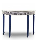Leelawati Arts : Home Decor Flower Diamond Shape Blue Bone Inlay Console Table /  Antique Design Wood Bone Inlay Furniture Console Table