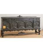 Leelawati Arts :Home Decorative Unique Hand Curved Wood Inlay Black Buffet Table , Animal Hand Curved Buffet With Good Space And Storage