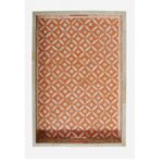 Leelawati Arts : Home Decorative Orange Colored Wood Bone Inlay Tray / Home Decor Bone Inlaid Tray