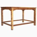 Leelawati Arts : Home Decorative Wooden Bone Inlay Black Floral Pattern Console Table / Home Decor Wood Bone Inlay Console Table