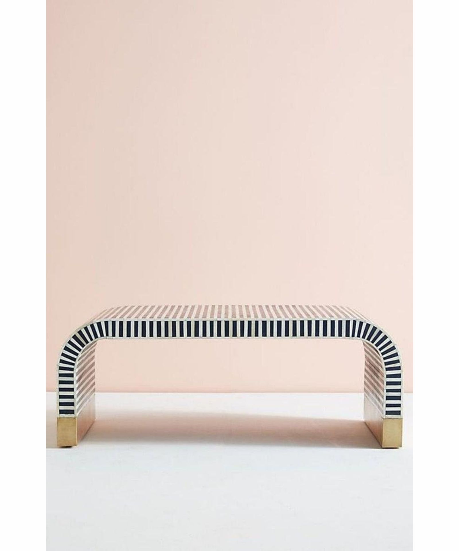 1-19.jpg Leelawati Arts : Wood Bone Inlay Coffee Table in Blue, Bone Inlay Coffee Table - Image 1