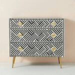 Leelawati Arts : Bone Inlay Optical Design Chest Of 3 Drawer