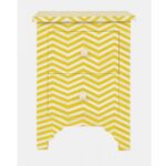 Leelawati Arts : Home Decorative Yellow Bone Inlay Bedside 2 Drawer Table / Ample Storage With 2 Sliding Drawer