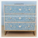 Bone Inlay Flower Design Sky Blue Color Sideboard Dresser