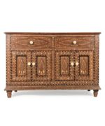 Home Decor Wood Bone Inlay Side Board Antique Design Handmade Bone Inlay Side Board And 2 Drawer / 2 Door Bone Inlay Side Board