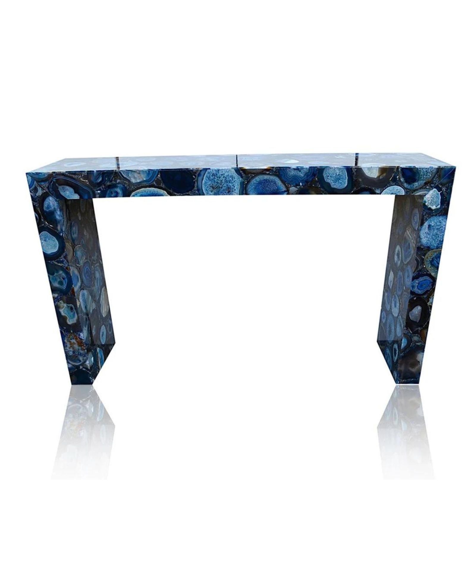 1-32.jpg Leelawati Arts : Home Decorative Blue Bone Inlay Console Table / Home Decor Blue Colour Bone Inlay Furniture - Image 1