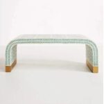 Leelawati Arts : Home Decorative U Shape Handmade Wood Bone Inlay Console , Center Coffee Table /  Antique Design Bone Inlay Furniture