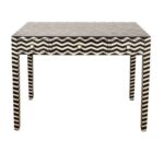 Leelawati Arts : Home Decorative Zebra Pattern Wood Bone Inlay Console Table With 3 Drawer, Desk Console Table