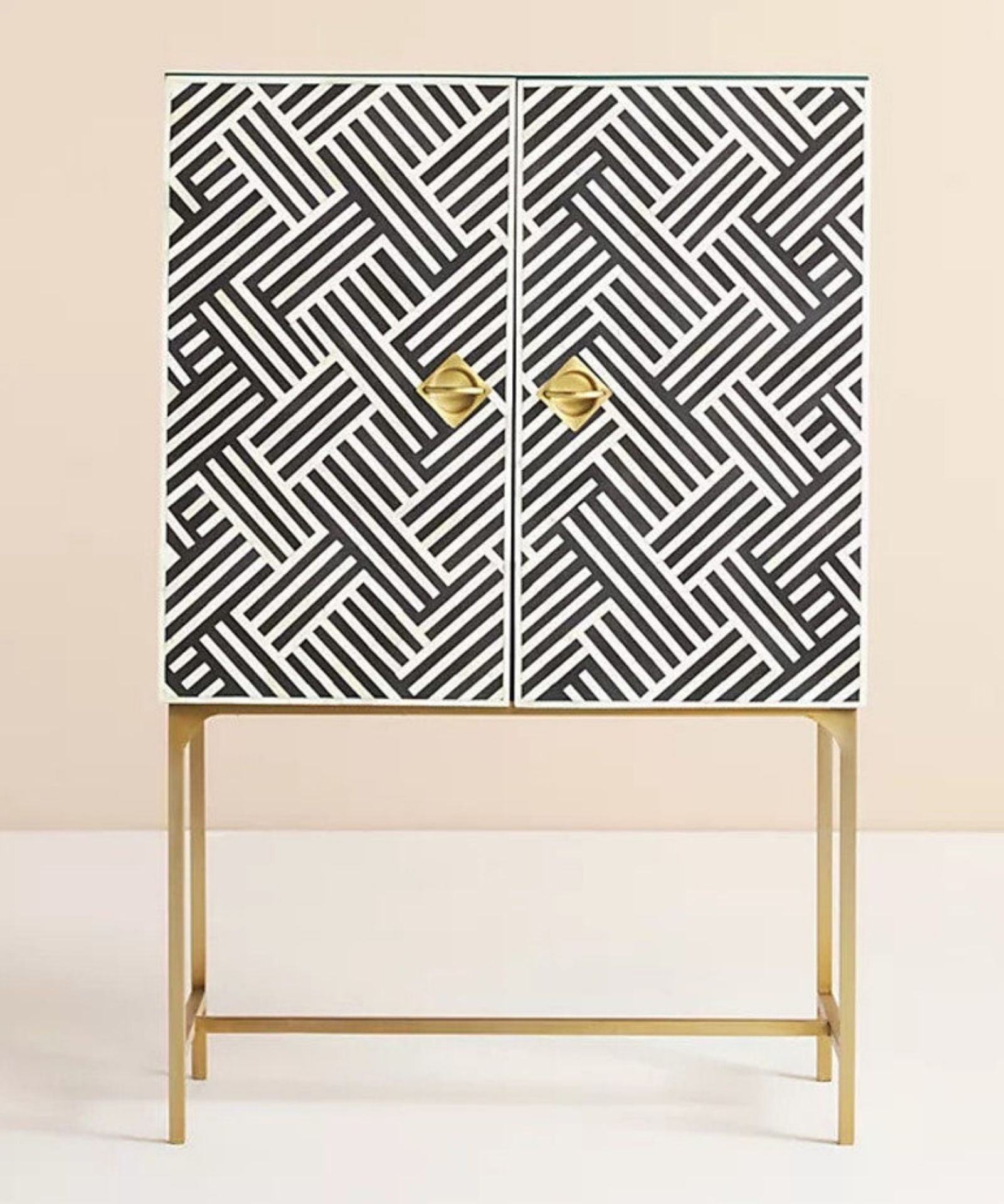 1-4-6.jpg Leelawati Arts : Bone Inlay Optical Design Bar Cabinet - Image 1