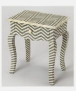 Leelawati Arts : Bone Inlay Zabra Design Bone Inlay 1 Drawer Bedside Table
