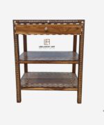 Wooden Bone Inlay 1 Drawer Bedside Table