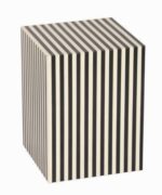 Leelawati Arts : Wooden Bone Inlay Luxury Black And White Stripe Design Side Table / Coffee Table