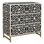 Leelawati Arts : Home Decorative Handmade Bone Inlay Black Florida Design 3 Drawer Wood Bone Inlay Desk / Home Decor Bone Inaly Console Table