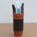 Antique Wood Inlay Hand Painted Table Decorative Home Decorative Pen Holder