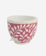 Wooden Bone Inlay Flower Design Bowl - Image 2