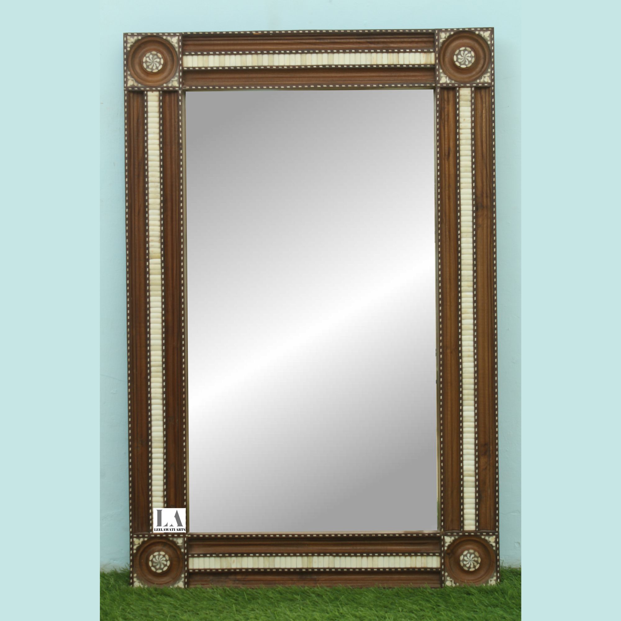 11.jpg Wood Carving Design Bone inlay mirror frame - Image 1