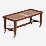 Wood Mother of Pearl Inlay Tea Coffee Center Table