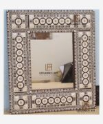 Wood Bone Inlay Moroccan Design Mirror Frame
