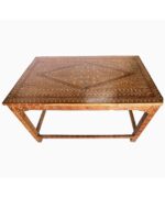Leelawati Arts : Home Decorative Wooden Bone Inlay Black Floral Pattern Console Table / Home Decor Wood Bone Inlay Console Table - Image 2