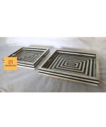 Leelawati Arts : Bone Inlay Black And White Zebra Design Serving Trays - Image 2
