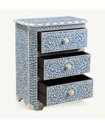 Leelawati Arts : Home Decorative Blue Bone Inlay 3 Drawer Bedside Table / Home Decor Handmade Customized Bedside Table - Image 2