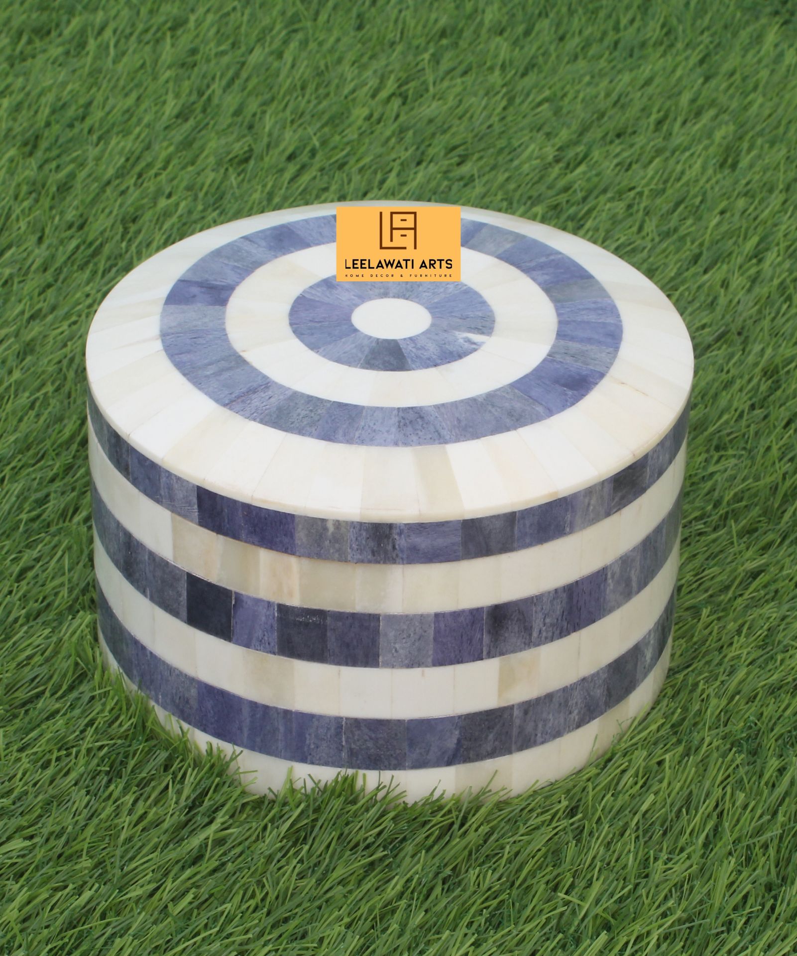 2-3-12.jpg Leelawati Arts : Home Décor Blue Bone Inlay Box - Image 1