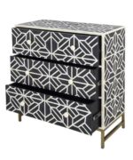 Leelawati Arts : Home Decorative Handmade Bone Inlay Black Florida Design 3 Drawer Wood Bone Inlay Desk / Home Decor Bone Inaly Console Table - Image 2