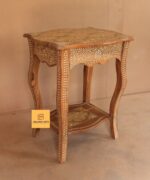 Leelawati Arts : Wooden Bone Inlay Floral Design Center Table - Image 2