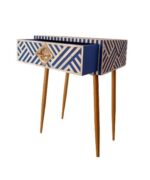 Leelawati Arts : Home Decorative Lighte Blue Wood Bone Inlay Bedside Table / Home Decor Classic Look Bedside Table - Image 2