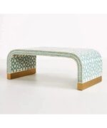 Leelawati Arts : Home Decorative U Shape Handmade Wood Bone Inlay Console , Center Coffee Table /  Antique Design Bone Inlay Furniture - Image 2