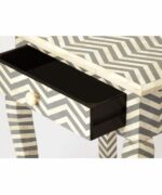 Leelawati Arts : Bone Inlay Zabra Design Bone Inlay 1 Drawer Bedside Table - Image 2