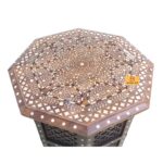 Wood Bone Inlay Hand Carving Hexagonal Side Table - Image 2