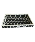 Leelawati Arts : Home Decorative Wood Bone Inlay Tray / A Beautifully Handmade Home Decor Serving Tray - Image 3