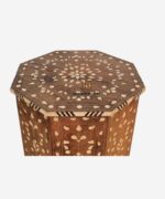 Wood Bone Inlay Hexagonal Table - Image 3