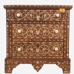 Wood Bone Inlay Chest of Drawer Sideboard Dresser