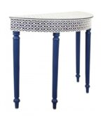 Leelawati Arts : Home Decor Flower Diamond Shape Blue Bone Inlay Console Table /  Antique Design Wood Bone Inlay Furniture Console Table - Image 2