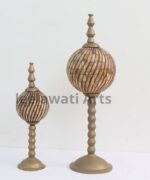 Home Decorative Bone Inlay Carving Design Table Decorative Stand( Pair Of Two ) - Image 3