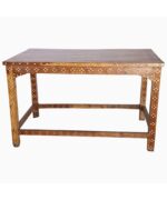 Leelawati Arts : Home Decorative Wooden Bone Inlay Black Floral Pattern Console Table / Home Decor Wood Bone Inlay Console Table - Image 3