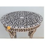 Mother Of Pearl Floral Design White Side Table Round Table Nightstand In Different Colors - Image 2