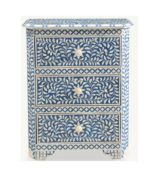 Leelawati Arts : Home Decorative Blue Bone Inlay 3 Drawer Bedside Table / Home Decor Handmade Customized Bedside Table - Image 3