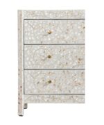 Leelawati Arts : Home Decorative 3 Drawer White Mother Of Pearl Desk Console Table / Home Decor White Mother Of Pearl Console Table - Image 3