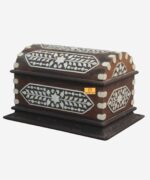 Leelawati Arts : Bone Inlay Home Decorative Haif Round Storage Box