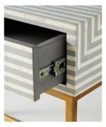 Leelawati Arts : Home Decorative Bone Inlay 2 Drawer Console Table / Home Decor Grey White Stripe Pattern Console Table - Image 3