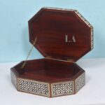 Leelawati Arts : Wooden Bone Inlay Diamond Design Box - Image 3