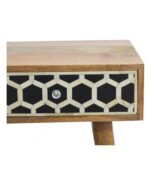 Leelawati Arts : Home Decor Wood Black Bone Inlay 2 Drawer Honeycomb Design Console Table / Wooden Black Bone Inlay Desk , Console Table - Image 3