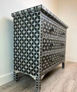 Leelawati Arts : Home Decorative 4 Drawer Black Mother Of Pearl Console Table / Home Decor Striking Pattern Console Table - Image 3