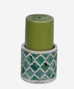 Wood Bone Inlay Mughal Design Candle Holder - Image 3